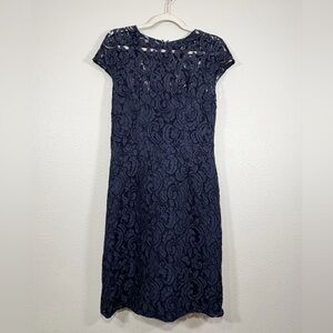 J|B Dress Lace Dress Heart Shape Slip Elegant Navy Blue Wedding Formal Women 10